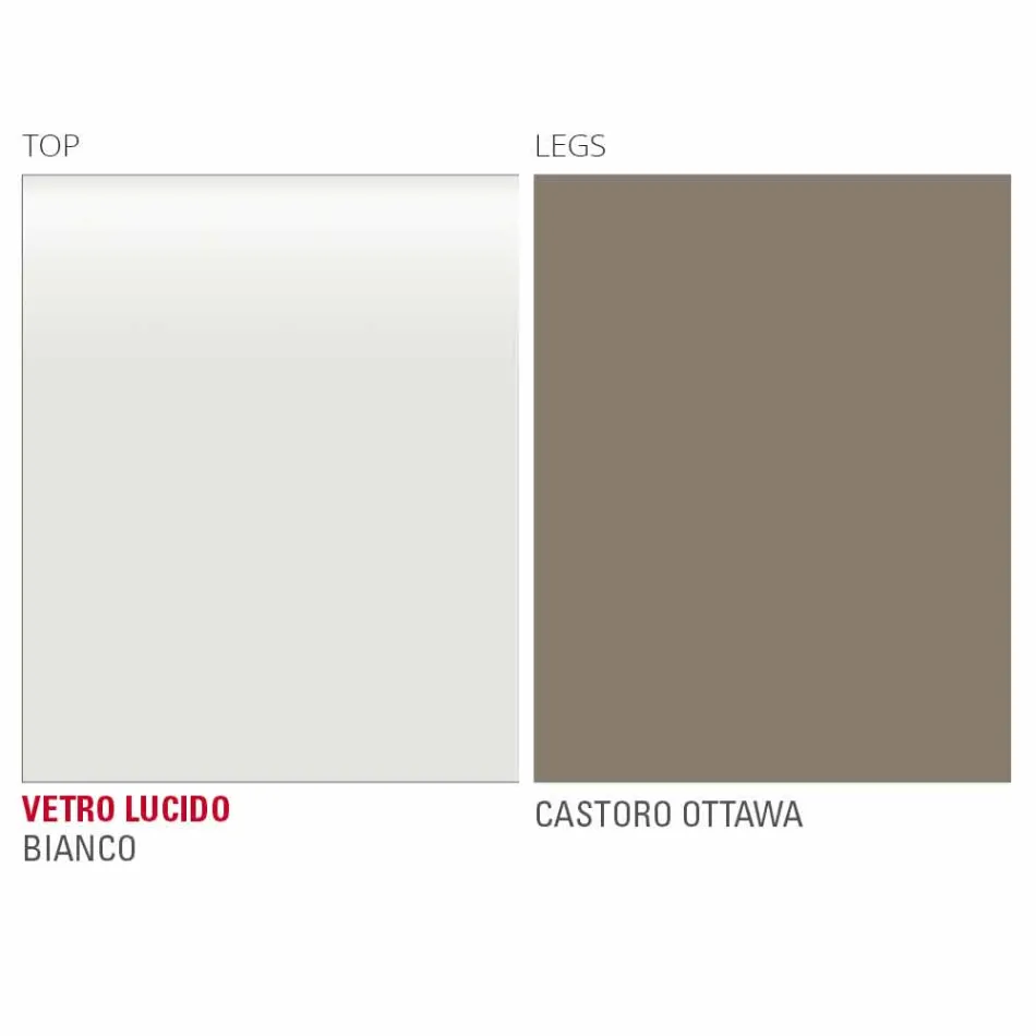 Tavolinë ngrënieje në gotë të bardhë dhe metal të lyer të prodhuar në Itali - karficë zbukurimi Viadurini