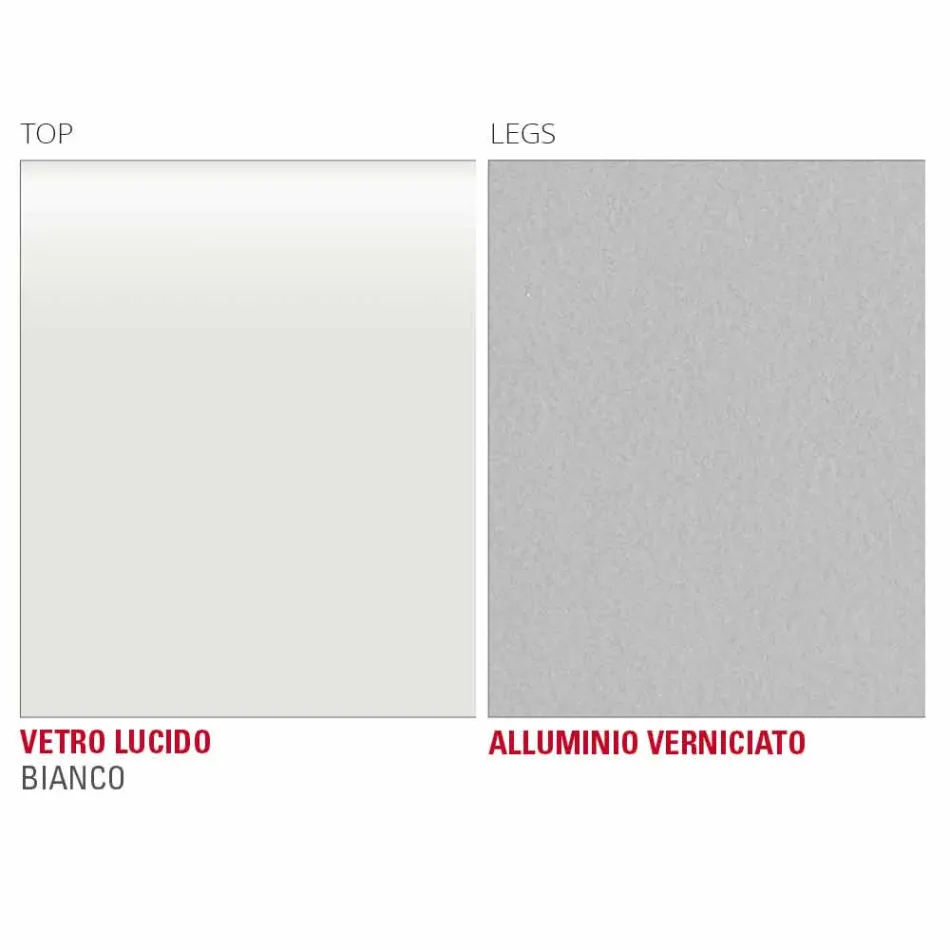 Tavolinë ngrënieje në gotë të bardhë dhe metal të lyer të prodhuar në Itali - karficë zbukurimi Viadurini