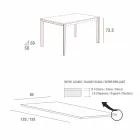 Tavolinë ngrënieje në gotë të bardhë dhe metal të lyer të prodhuar në Itali - karficë zbukurimi Viadurini