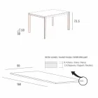 Tavolinë ngrënieje në gotë të bardhë dhe metal të lyer të prodhuar në Itali - karficë zbukurimi Viadurini