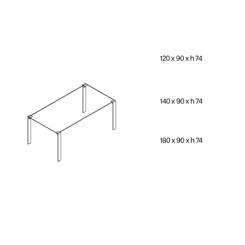 Tavolinë ngrënieje në gotë dhe këmbë në lisi ose arrë Canaletto - Aschio Viadurini