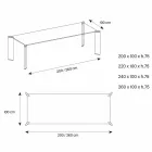 Tabela e ngrënies në dizajn luksoz qelqi ekstra të pastër 4 Dimensionet - Kuduro Viadurini