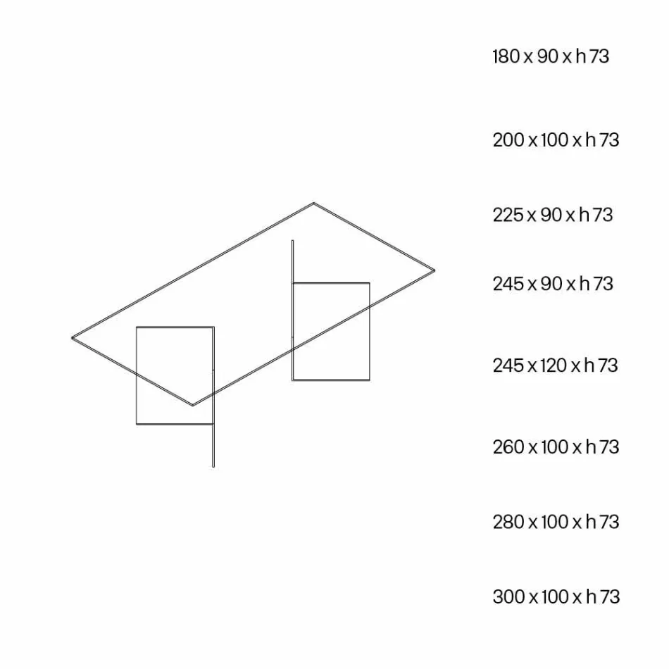 Dizajnoni tryezën e darkës në xham ekstraklear 8 Dimensionet - Pollinare Viadurini