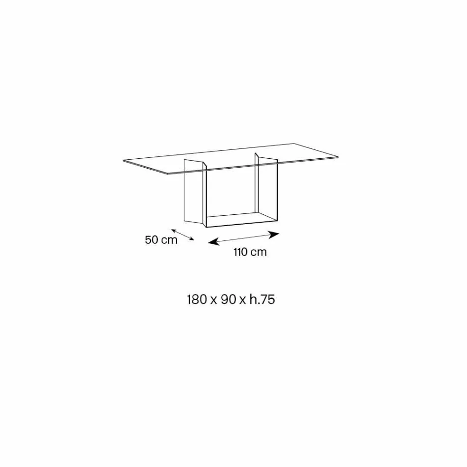 Tavolinë ngrënieje në qelqi të tymosur ose ekstra të ndertuar në Itali - kafe e errët Viadurini
