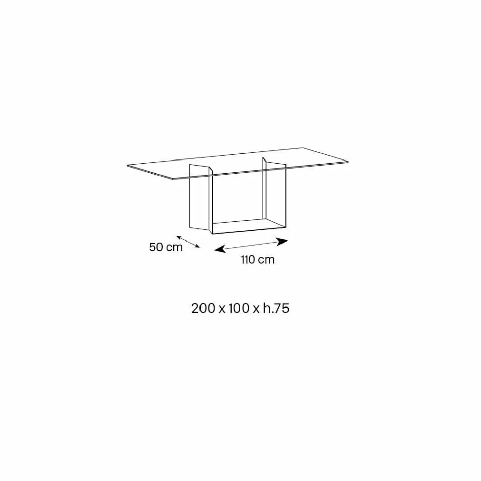 Tavolinë ngrënieje në qelqi të tymosur ose ekstra të ndertuar në Itali - kafe e errët Viadurini