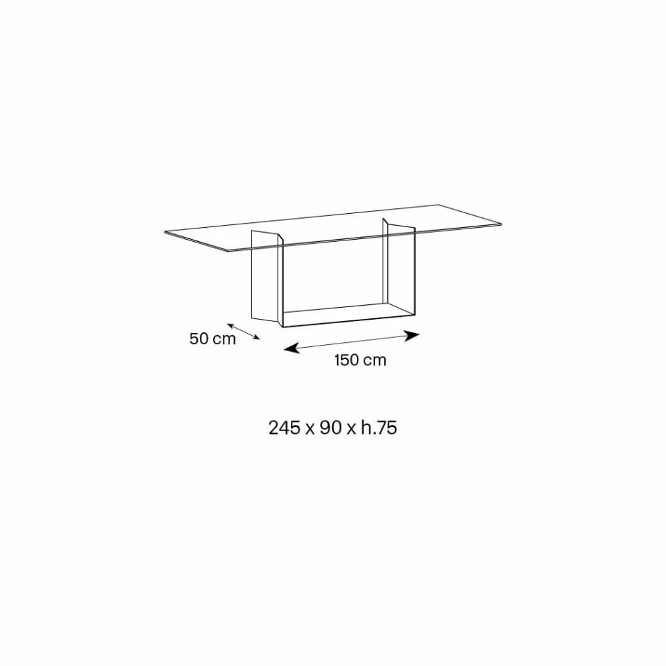 Tavolinë ngrënieje në qelqi të tymosur ose ekstra të ndertuar në Itali - kafe e errët Viadurini