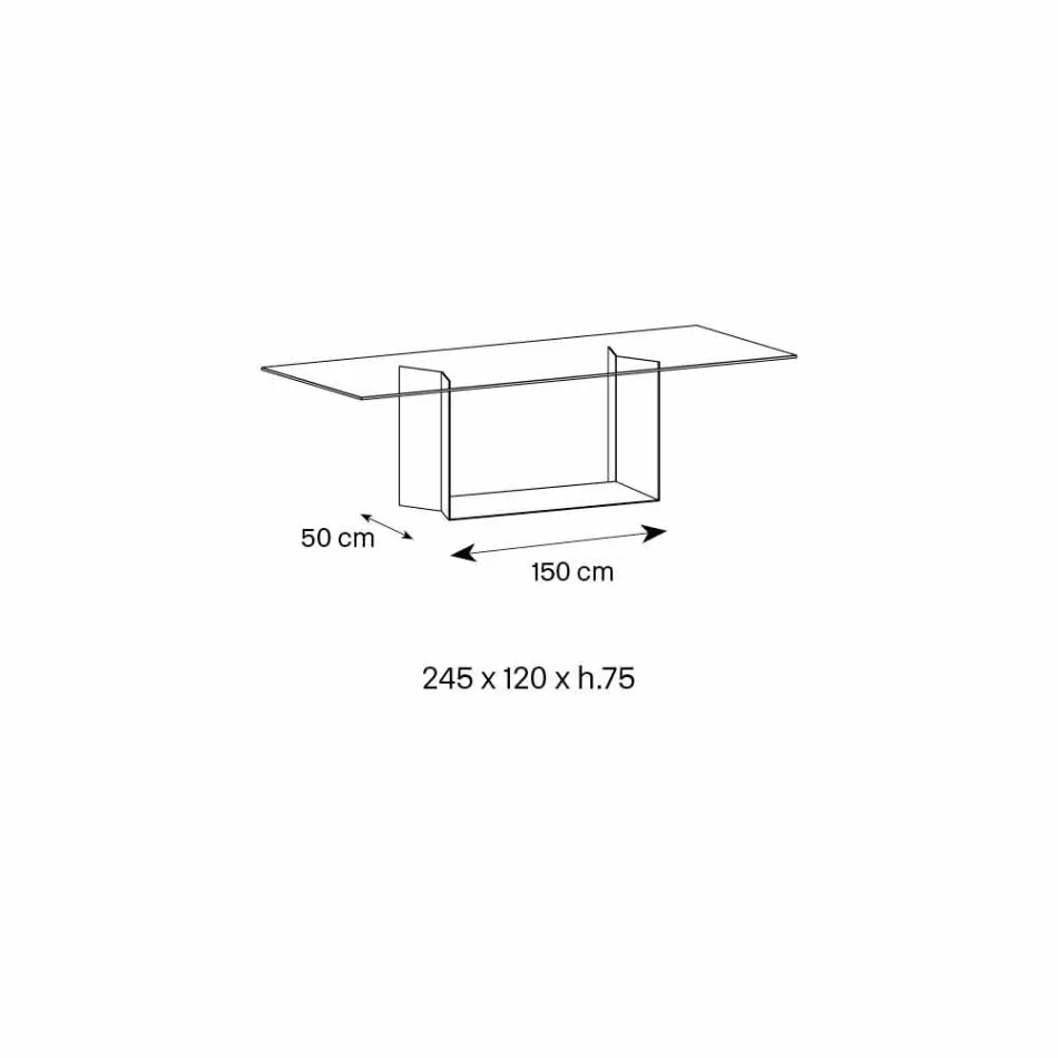 Tavolinë ngrënieje në qelqi të tymosur ose ekstra të ndertuar në Itali - kafe e errët Viadurini