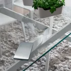Tavolinë ngrënieje prej xhami dhe metali të temperuar luksoze e prodhuar në Itali - Carlino Viadurini