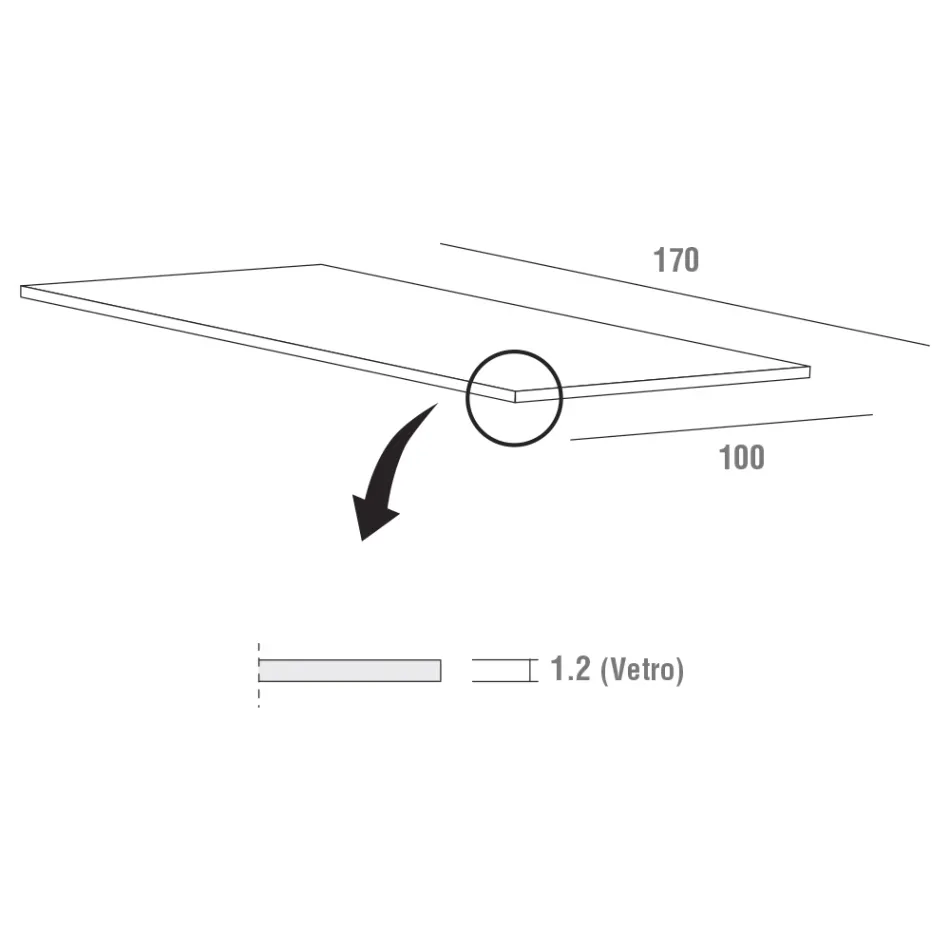Tavolinë ngrënieje prej xhami dhe metali të temperuar luksoze e prodhuar në Itali - Carlino Viadurini