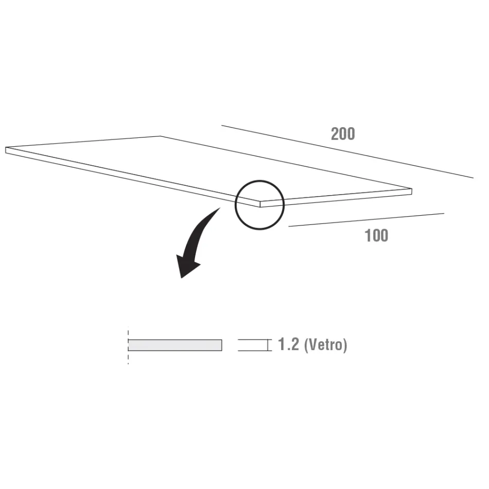 Tavolinë ngrënieje prej xhami dhe metali të temperuar luksoze e prodhuar në Itali - Carlino Viadurini