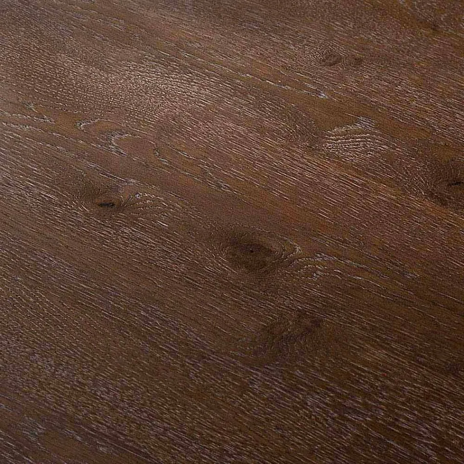 Tabela moderne e ngrënies 100x200cm në dru me këmbët e qelqit Flora Viadurini