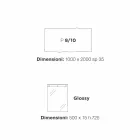 Tabela moderne e ngrënies 100x200cm në dru me këmbët e qelqit Flora Viadurini