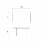 Tavolinë ngrënieje moderne në rimeso lisi, këmbë qelqi Nico Viadurini