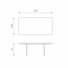 Tavolinë ngrënieje moderne në rimeso lisi, këmbë qelqi Nico Viadurini