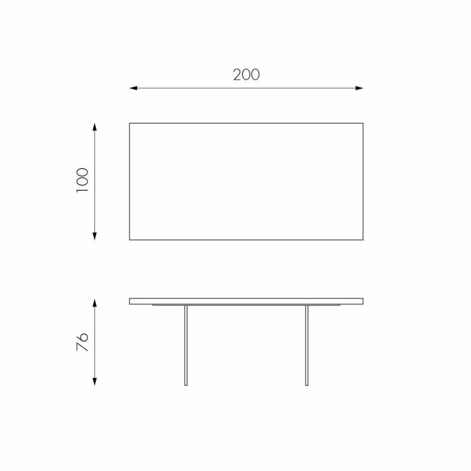 Tavolinë ngrënieje moderne në rimeso lisi, këmbë qelqi Nico Viadurini