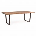 Tavolinë darke industriale në dru të akacieve dhe çelik për lëvizje - Bingo