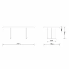 Tavolinë ngrënieje moderne lisi e bërë në Itali 200x100cm Paul Viadurini