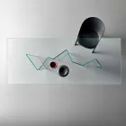 Tabela moderne e ngrënies në xham ekstra të ndezur ose të tymosur të bërë në Itali - e rastësishme Viadurini