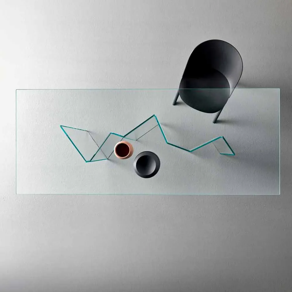 Tabela moderne e ngrënies në xham ekstra të ndezur ose të tymosur të bërë në Itali - e rastësishme Viadurini