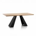 Tavolinë Moderne Drejtkëndëshe për Ngrënie me Top në Ngjyrë Lisi MDF - Volo