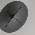 Tavolinë ngrënie ovale me majë xhami dhe bazament Made in Italy - Tiseo Viadurini