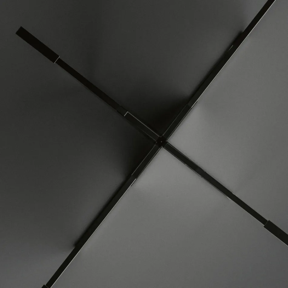 Tavolinë ngrënie ovale me majë xhami dhe bazament Made in Italy - Tiseo Viadurini