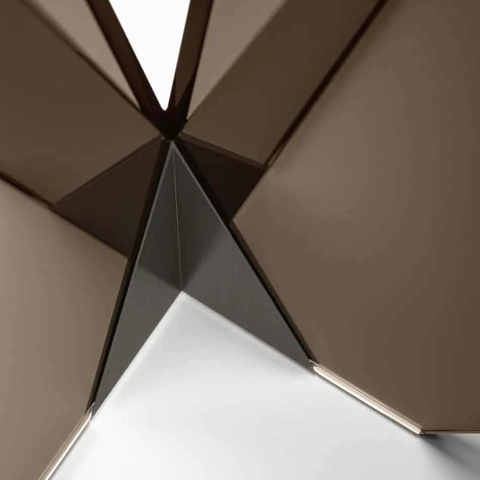 Tavolinë ngrënie ovale me majë xhami dhe bazament Made in Italy - Tiseo Viadurini