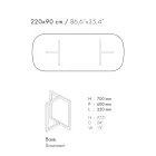 Tavolinë ngrënieje ovale prej guri dhe metali porcelani Prodhuar në Itali - Emilio Viadurini