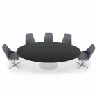 Tavolinë ngrënie ovale në laminat dhe alumin Prodhuar në Itali, e çmuar - Dollarë Viadurini