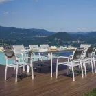 Tavolinë ngrënieje e jashtme e zgjerueshme deri në 240 cm në alumini - Levanto Viadurini