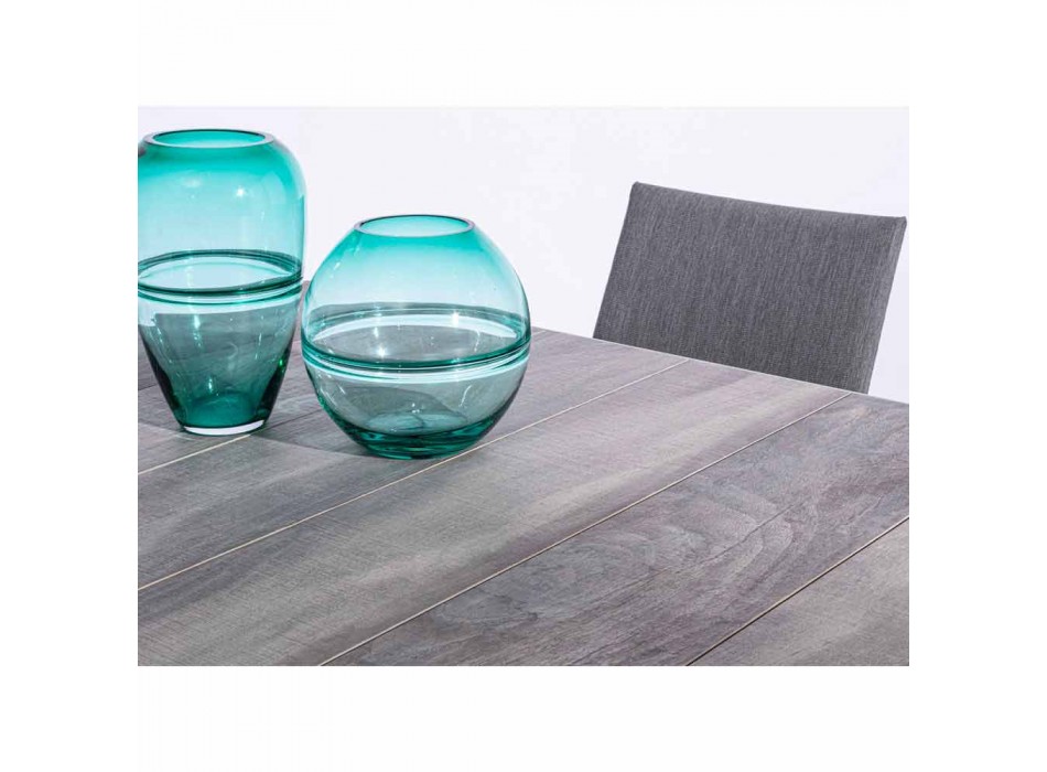 Tavolinë darke në natyrë me majë qeramike dhe bazë alumini - Jen Viadurini
