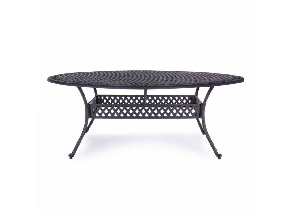 Tavolina për darkë në natyrë në alumin të lyer me të bardhë ose antracit - Shpejtë Viadurini