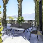 Tavolina për darkë në natyrë në alumin të lyer me të bardhë ose antracit - Shpejtë Viadurini