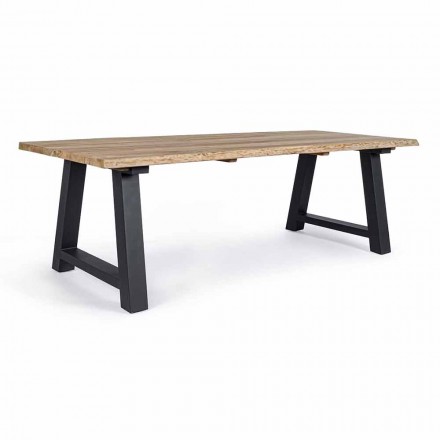 Tavolinë për darkë në natyrë në dru tik dhe alumin, Homemotion - Rolando Viadurini
