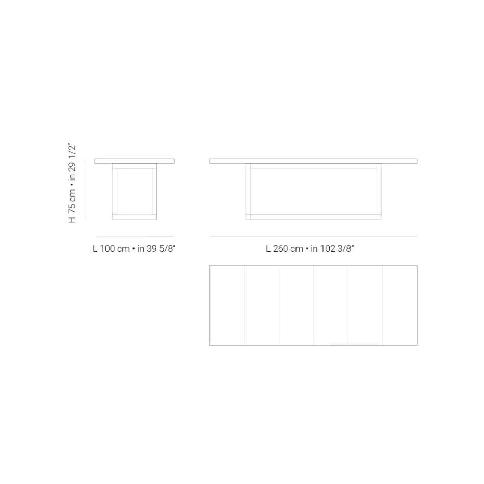 Tavolinë ngrënieje kopshti në dru dhe enë guri Iroko Prodhuar në Itali - Bresson Viadurini