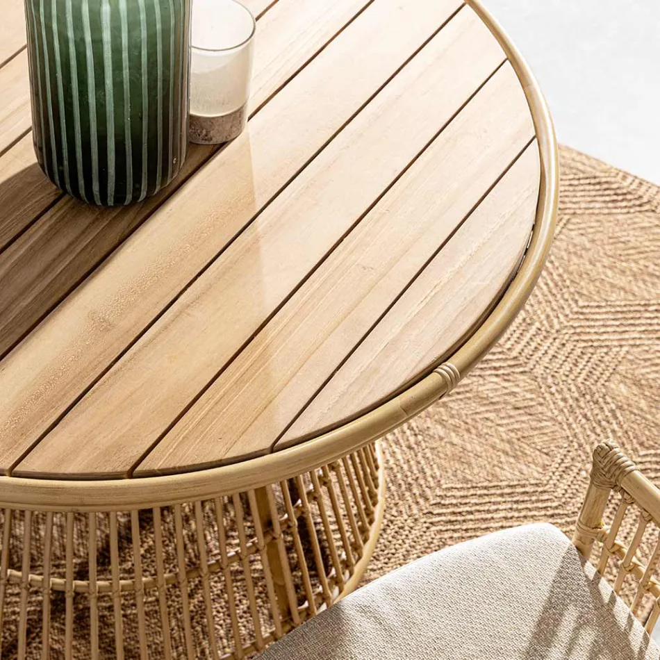 Tavolinë Ngrënie Kopshti në Alumin dhe Tik Top-Svlk - Matter Viadurini