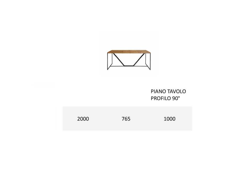 Tavolina e ngrënies në dërrasë të qëndrueshme Prodhuar në Itali - Adelio Viadurini
