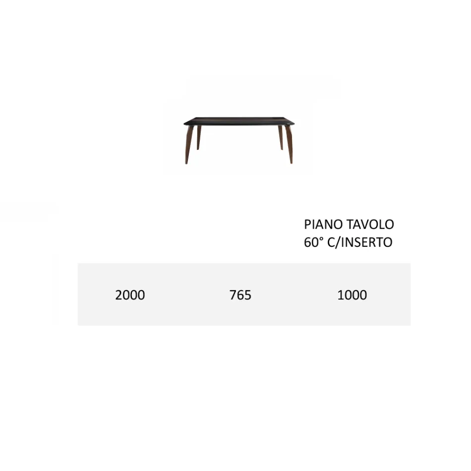 Tavolinë ngrënieje në Mdf me futje të sipërme Made in Italy - Abisso Viadurini