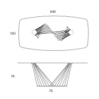 Tavolina e ngrënies Maja prej xhami dhe Litarë Metal Baza 2 Madhësish - Alariko Viadurini