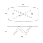 Tavolina e ngrënies Maja prej xhami dhe Këmbë poliuretani 2 përmasash - Stalto Viadurini