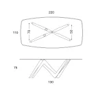 Tavolina e ngrënies Maja prej xhami dhe Këmbë poliuretani 2 përmasash - Stalto Viadurini