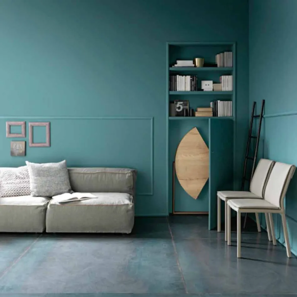 Tavolinë ngrënieje moderne të palosshme në dru dhe metal prodhuar në Itali - Menelao Viadurini