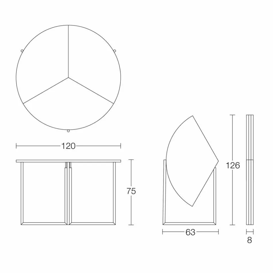 Tavolinë ngrënieje moderne të palosshme në dru dhe metal prodhuar në Itali - Menelao Viadurini