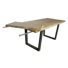 Tavolinë ngrënie e praruar në lisi Masellato me nyje Prodhuar në Itali - Pilar Viadurini