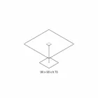 Tavolina e ngrënies katrore në xham ekstra dhe metali të bërë në Itali - Dolce Viadurini