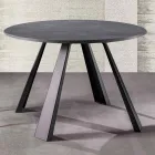 Tavolina e rrumbullakët e darkës e zgjatshme Deri në 370 cm në dru dhe metal - Caimano Viadurini