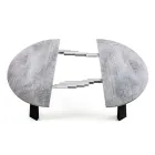 Tavolina e rrumbullakët e darkës e zgjatshme Deri në 370 cm në dru dhe metal - Caimano Viadurini