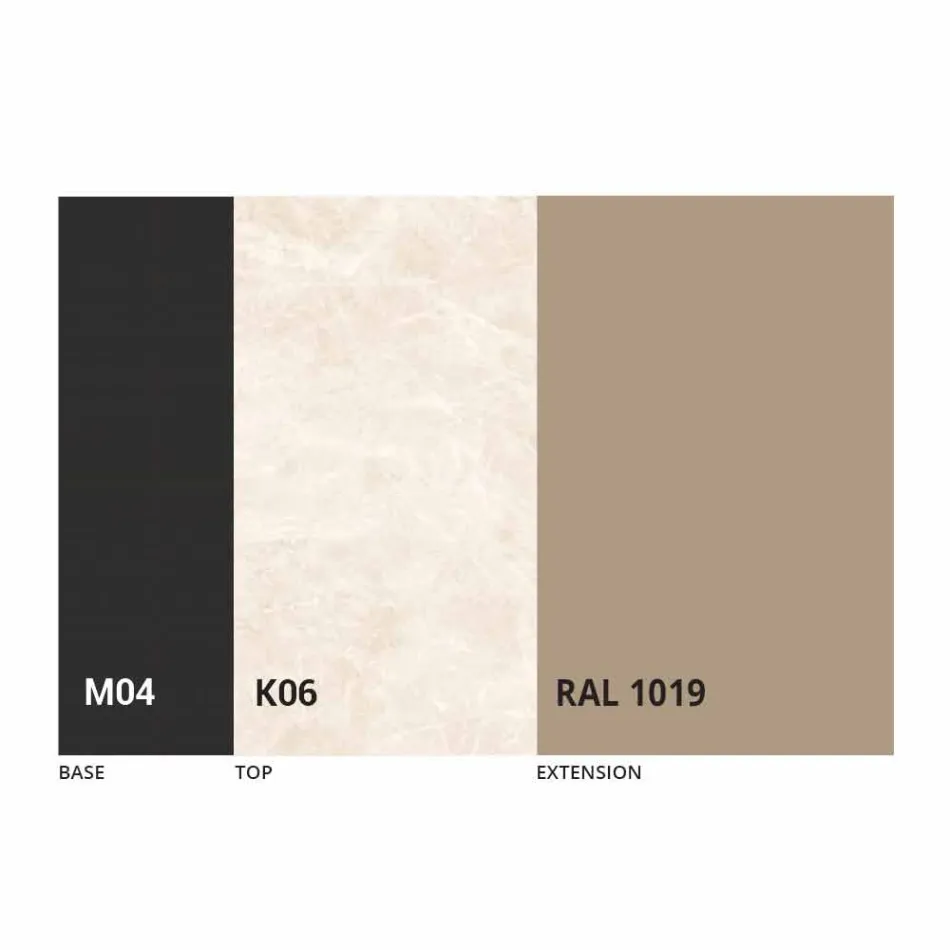 Tavolina e Rrumbullakët e Darkës në Laminam Qeramike Prodhuar në Itali - Lupetto Viadurini