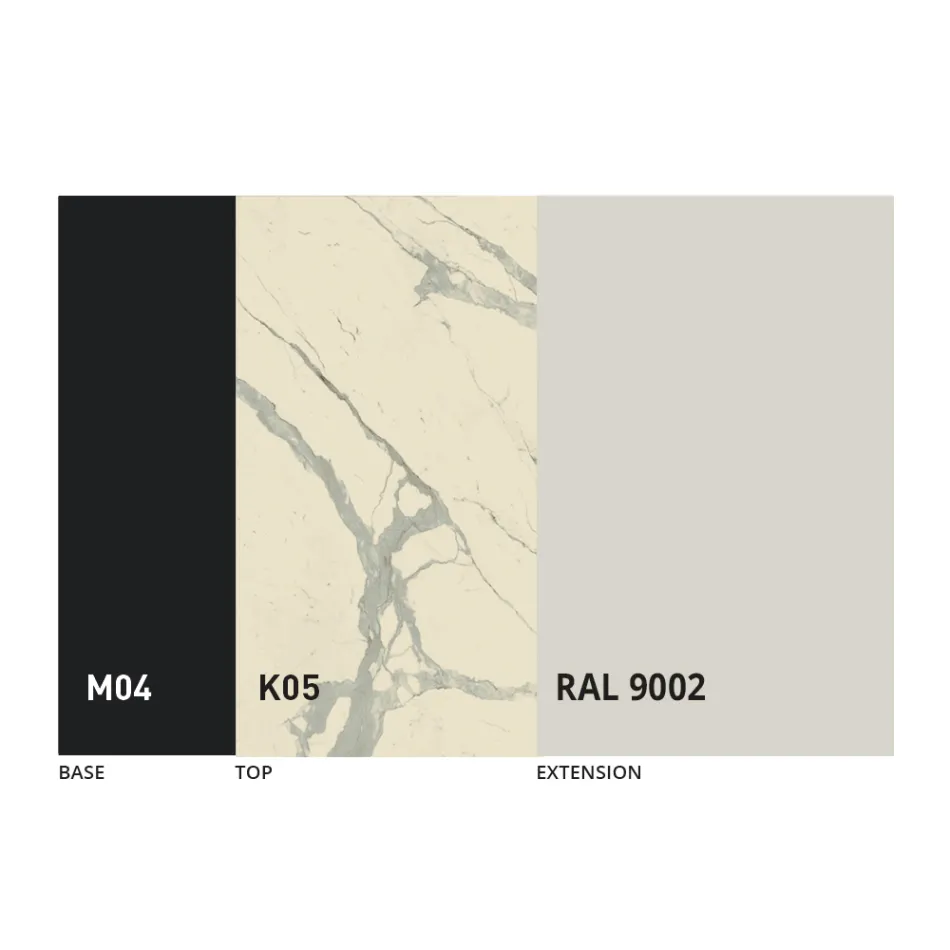 Tavolina e Rrumbullakët e Darkës në Laminam Qeramike Prodhuar në Itali - Lupetto Viadurini