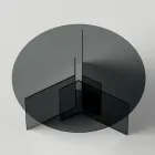 Tavolinë e rrumbullakët e ngrënies me bazë dhe majë xhami Made in Italy - Charles Viadurini